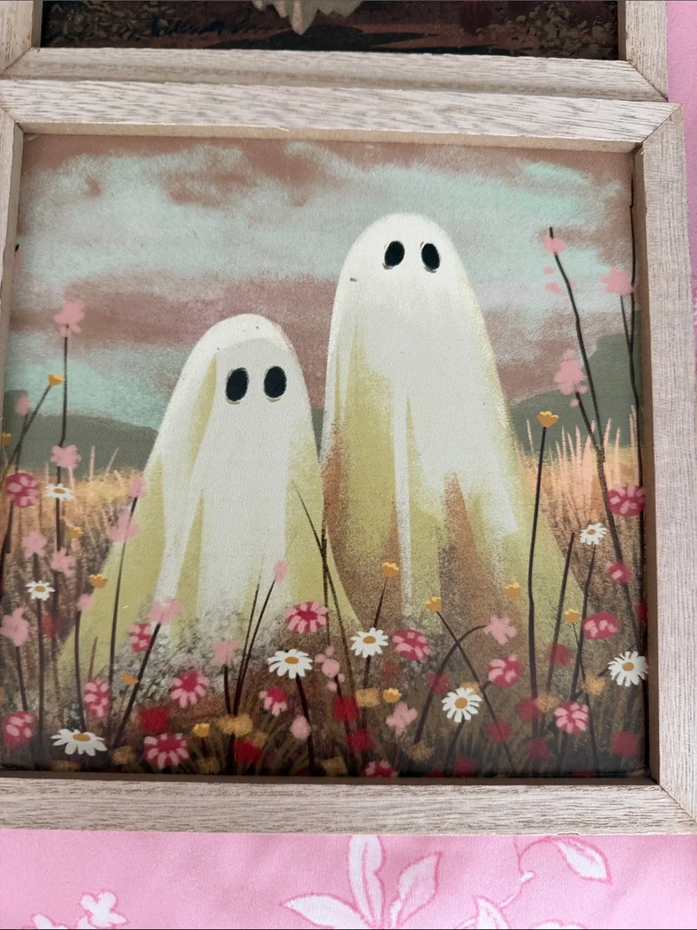 NWT-Target Bullseye Ghost Wall Art Set of all 4 Pink, Black, Cream